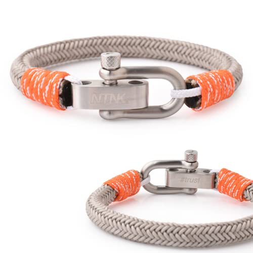 NTNK Community Bracelet - Handmade Sailing Rope Braided Stainless Steel Values Unisex (Small (15.5 / 18.5cm)