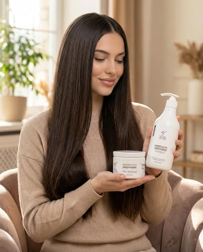Image of Global Amazon Secrets Nanoplastia Hair Care Set, Smoothening Shampoo and Hair Masque with BTX Infusion, 500ml Each