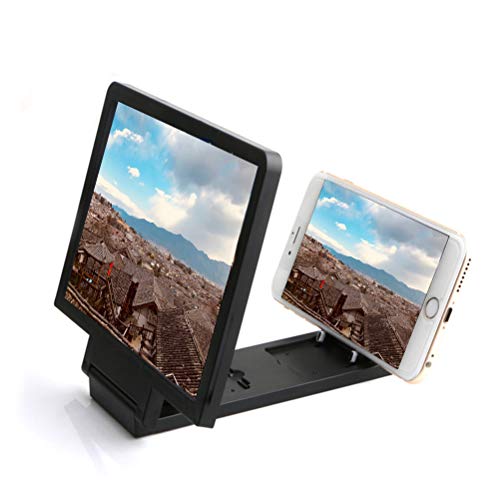 3D Handy lupe 8 Zoll HD Radiation Protection Lens Desktop Foldable Movie Video Stereoscopic Amplifying Screen,Black