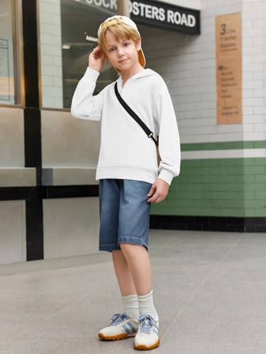 Haloumoning Boys Quarter Zip Hoodies Kids Long Sleeve Casual Pullover Sweatshirts Tops with Side Pockets 5-14 Years4