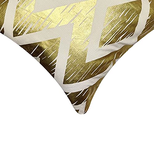 Image of SAJAVAT HOME Cotton Printed Cushion Cover Exclusive Edition 18x18 INCHES White & Gold (Pack of 1)