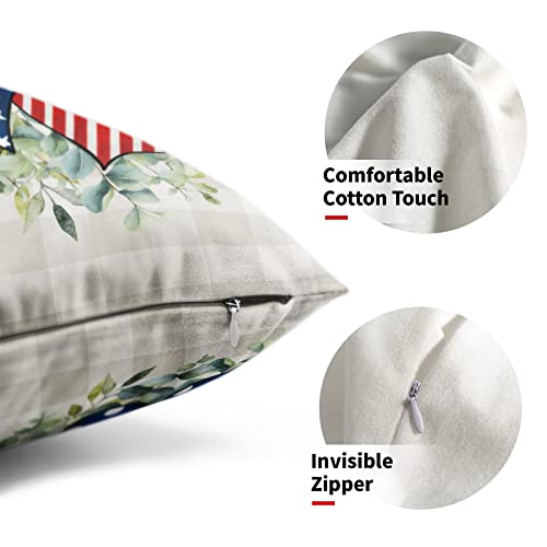 4Th Of July Polka Dot Stripes Lumbar Pillow Covers 12X20 In Blue Red Love Hearts Buffalo Plaid Leaves Small Bed Pillow Cases Independence Memorial Day Patriotic Decorations For Room Couch Sofa Set 2 #TOP1