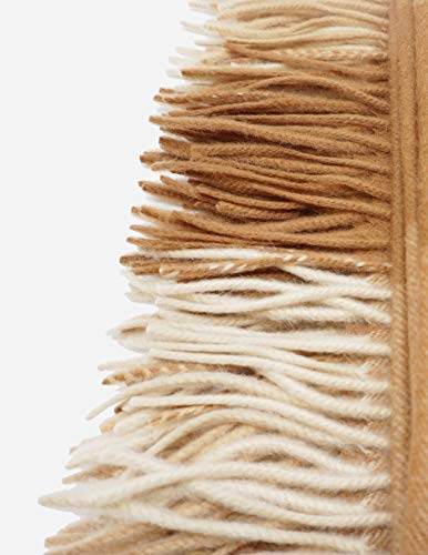 State Cashmere Plaid Throw Blanket With Decorative Fringe - Ultra Soft Multicolor Accent Blanket For Couch, Sofa & Bed Made With 100% Inner Mongolian Cashmere - (Light Brown/Cammello/Beige, 60"X54") #TOP5