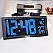 AcuRite 75152M Oversized Blue LED Clock with Indoor Temperature, Date and Fold-Out Stand, 14.5-Inch