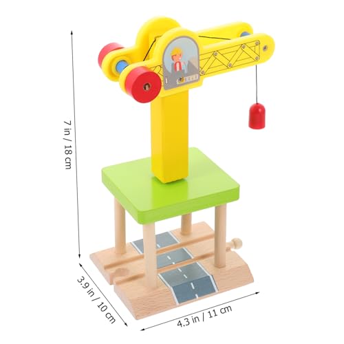 ifundom 1 Conjunto pingente de brinquedo ferroviário de madeira brinquedo caminhão guindaste Brinque
