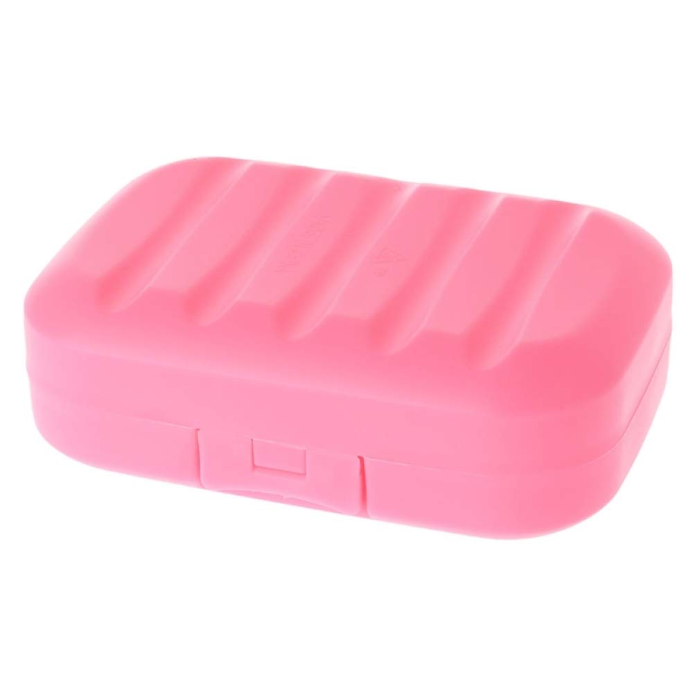 CZPF Travel Seal Soap Box Waterproof Portable Covered Soap Storage Box Home Dustproof Soap Box Soap Holder,Pink