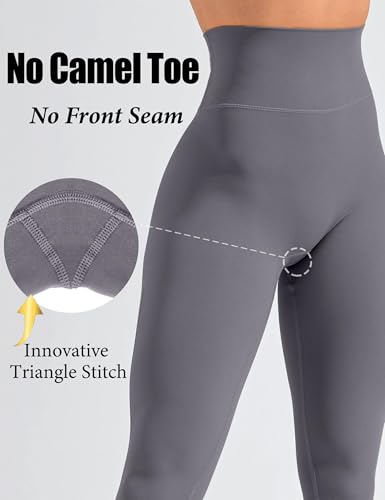 Olmlmt No Front Seam Workout Leggings for Women Tummy Control Butt Lifting Leggings Buttery Soft Gym Yoga Pants