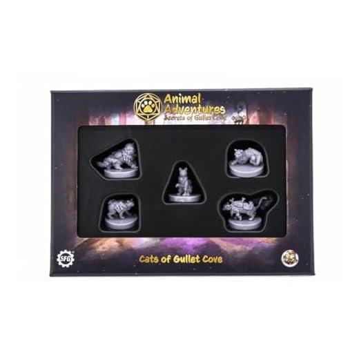 Steamforged Animal Adventures: Secrets of Gullet Cove - Cats of Gullet Cove, RPG Miniatures for Roleplaying Tabletop Games Ready to Paint or Play, 5e Dungeon Crawl Campaign Compatible