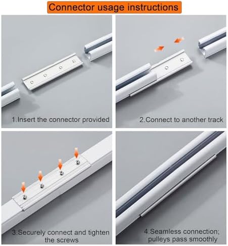 Aluminum Ceiling Track Rod - Silent Wall-Mounted Rail for Shower, Window & RV Privacy Divider - 3-Piece Set (390cm/3x130cm) - Ideal for Living Room & Bedroom