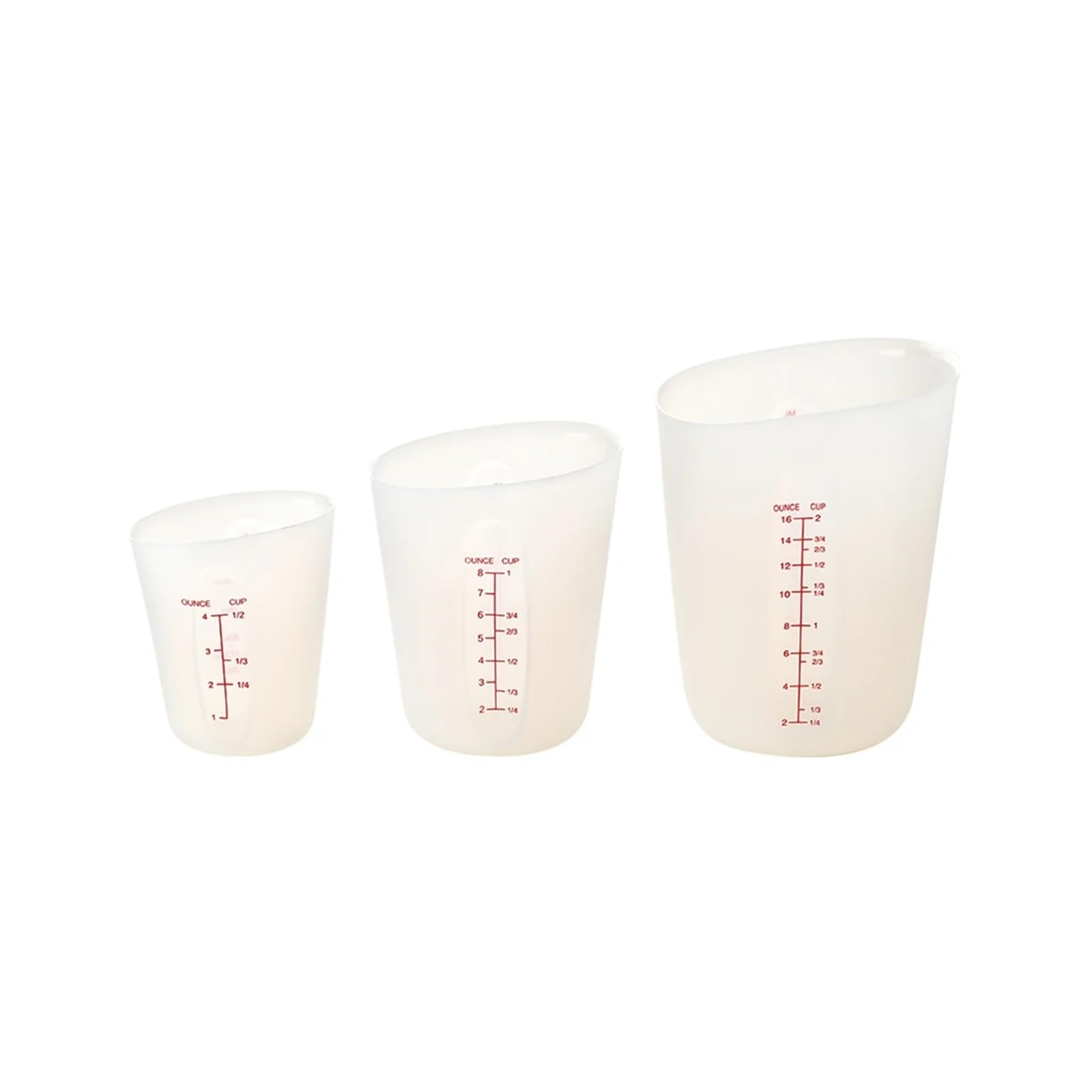 Jarra medidora 1/3 piezas 125/250/500 ml taza medidora de silicona con escala transparente suave resistente al calor herramienta for hornear(Color 1)