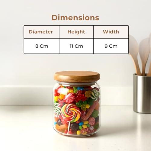 Image of HomeEssentials Premium Borosilicate Glass Jar with Airtight Lid - Small Kitchen Storage Container for Spices, Seeds, and Herbs - Heat-Resistant & Microwave Safe