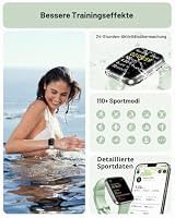 Tensky Smartwatch Herren mit Telefonfunktion 1,85" Damen Smart Watch Alexa Integrierte 3ATM, 110+ Sportmodi, Schrittzähler Herzfrequenz Schlaf SpO2 Fitnessuhr 350mAh für Android iOS – Ansicht 4