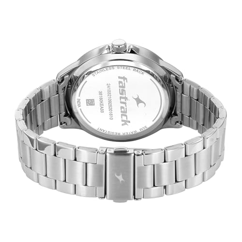 Image of Fastrack Stunners X Quartz Analog with Black Dial Steel Stainless Steel Strap Watch for Men - 38160KM01