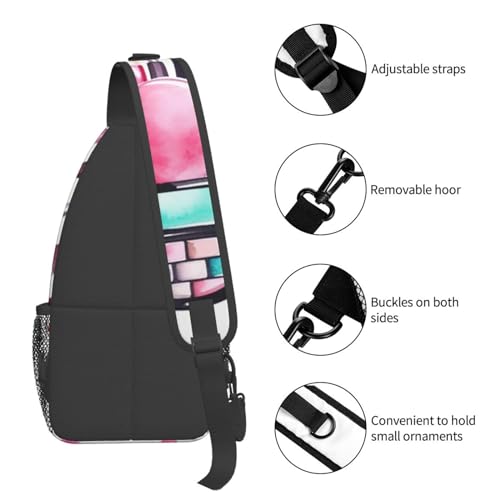 Mochila cruzada deportiva pequeña negra para diario miniatura 5