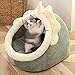 Panier chaud pour animaux de compagnie Coussin de chaise longue confortable pour chaton Tente de maison de chat Sac de tapis de petit chien très doux pour lits de chats des cavernes lavables-Dinosaur