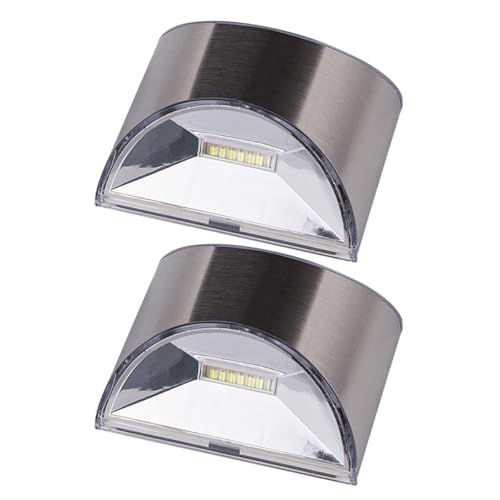ibasenice Lámpara de Pared Solar LED Ip44 2 Piezas Luz Solar para Exteriores en Jardín y Patio Lámpara de Paisaje Sensor de Luz para Decoración Exterior