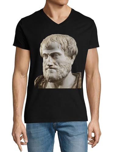 Aristote t-shirt col en v coton noir homme contre la chaleur