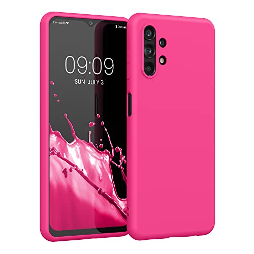 kwmobile Housse Compatible avec Samsung Galaxy A13 4G Coque - Housse de téléphone Protection Souple en Silicone - Rose Fluo