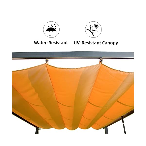 Domi 9×13 outdoor retractable pergola against the wall with sun shade canopy pergolas and gazebos clearance patio metal canopy for deck garden backyard  urban country home decor