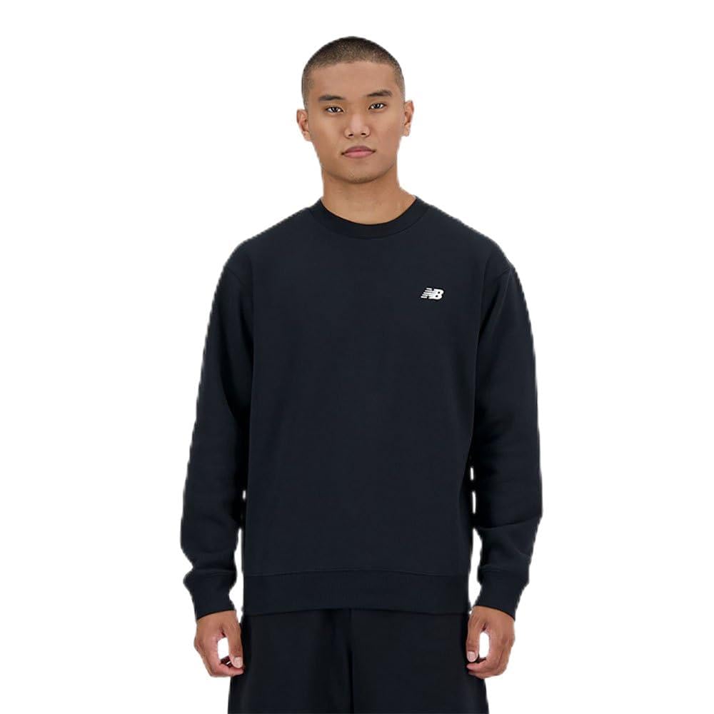 New Balance Men's Black Fleece Crewneck Sweatshirt in Size 2XL, Sports Direct