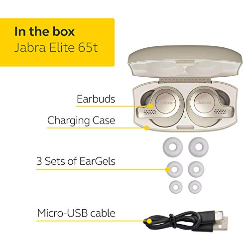 Jabra Elite 65T Earbuds – Alexa Built-In, True Wireless Earbuds With Charging Case, Gold Beige – Bluetooth Earbuds Engineered For The Best True Wireless Calls And Music Experience #TOP1