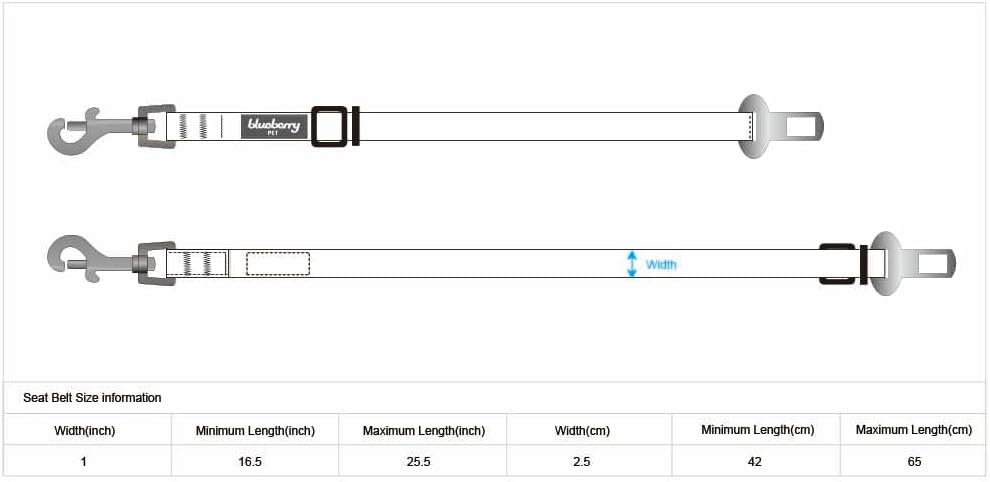 Blueberry Pet Essentials Pastel Color Reflective Dog Seat Belt Tether, Baby Blue, Durable Safety Car Vehicle Seatbelts Leads Use with Harness