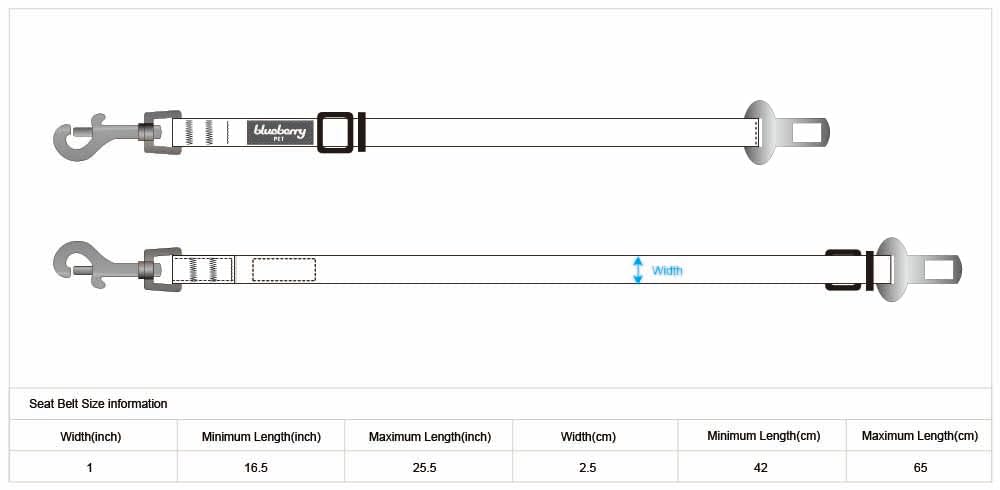 Blueberry Pet Essentials Pastel Color Reflective Dog Seat Belt Tether, Baby Blue, Durable Safety Car Vehicle Seatbelts Leads Use with Harness