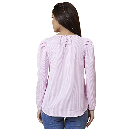 Image of Globus Women Peach Self Design V-Neck Crop Top