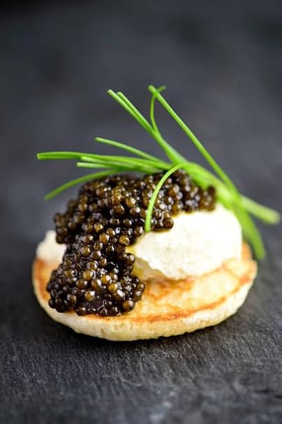 Caviar Star - Premium Black Caviar Sturgeon from Sustainable Farms - Exquisite MALOSSOL Osetra Sturgeon Caviar - Fresh Russian Caviar Food - Gourmet Culinary Experience - 1 Ounce