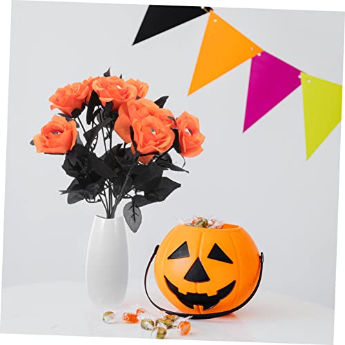 Fleurs décoratives de fausses roses d'Halloween : lot de 8 fausses fleurs pour la maison