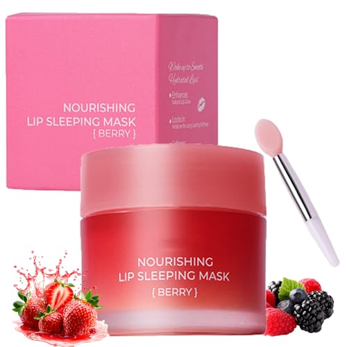 Lip Sleeping Mask Overnight Lip Skincare - Lip Moisturiser Lip Mask for Dry Cracked Peeling Lips, Fades Lip Lines & Repairs Chapped Lips, Non-Greasy Lip Balm for Daily Use Lip Care