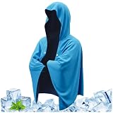冷感ポンチョ 160x80cm 冷感タオル 肌温度-15℃の冷却 クールタオル UVカット率99.9% UPF50+ 熱中症対策 暑さ対策
