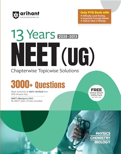 Image of (Old Edition) Arihant 13 Years NEET (UG) Physics, Chemistry, Biology Chapterwise Topicwise Solved Papers (2025-2013)
