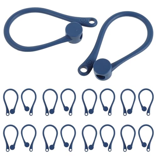 Ganchos Oreja Deportivos Azules Evitan Caídas de Auriculares con Soporte Antideslizante