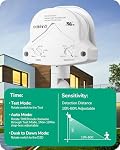 EDISHINE 240° Motion Sensor, Adjustable Time/Range to 60FT, 3 Modes, White | 3 Modes Control, Adjustable Delay Time & Sensor Neck, Replacement Motion Detector for Security Floodlights, UL Listed
