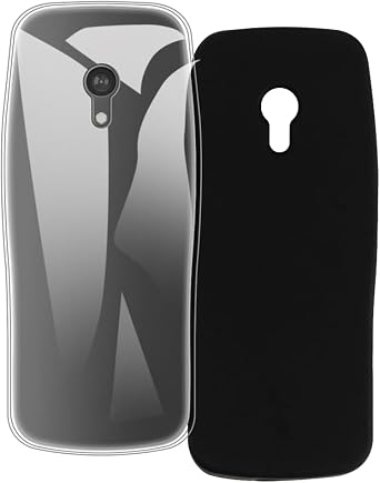 2-Pack TPU Case for HMD Barca 3210 - Clear+Black | 2.4" Soft Flexible Gel Cover, Shockproof Anti-Scratch Protective Phone Bumper