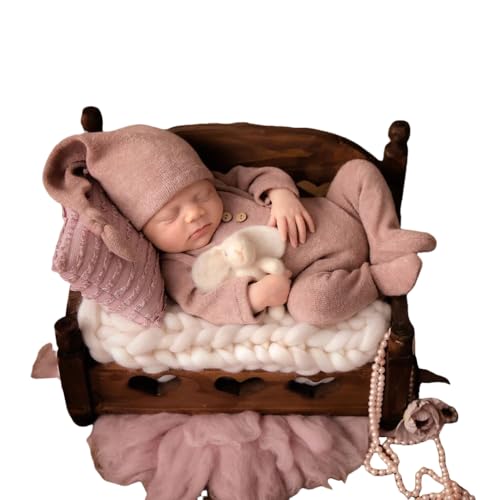 Image of Newborn Photography Boy Outfit Baby Boy Girls Photo Shoot Costume Crochet Clothes Hat Pants Baby Prop Photoshoot