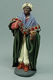 Material: Ton Oliver Krippenfigur, Bekleidet – König Balthasar – 12 cm