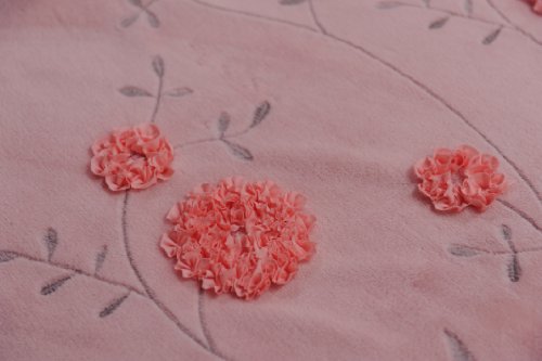 Home Soft Things Terelyene Ribbon Embroidered Sequin Throw Couch Sofa Blanket, 50" X 60", Pink #TOP3