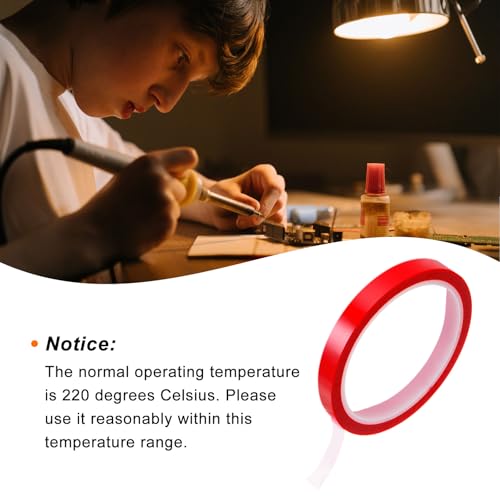 Image of HARFINGTON 4 Rolls Heat Tape High Temperature Heat Resistant Tape 12mmx33m(108ft) Sublimation Thermal Heat Transfer Tape for Sublimation Press No Residue, Red