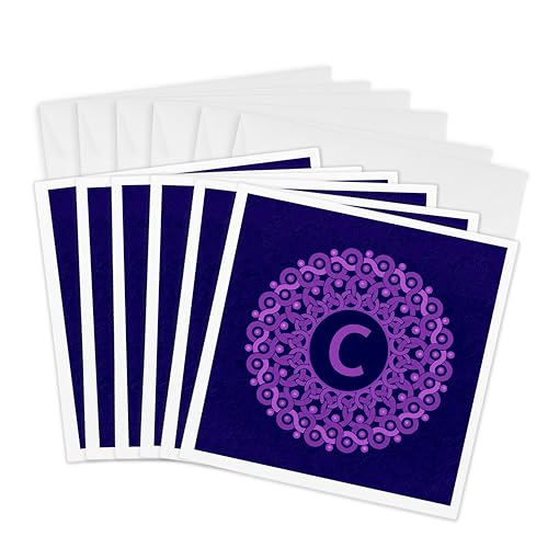 Cartes de vœux mandala violet foncé 3dRose au design artistique soigné