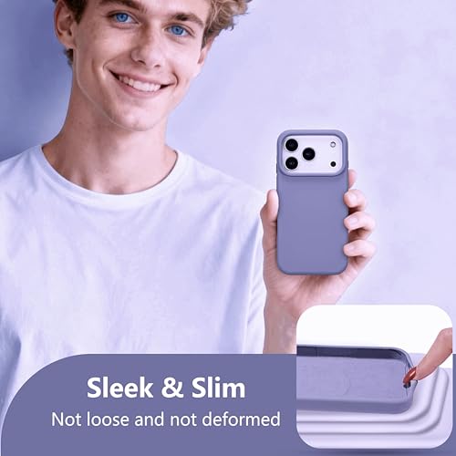 Image of Silicone Case for iPhone 17 Pro Max 6.9-Inch, Silky-Soft Touch Full-Body Protective Phone Case, Shockproof Back Cover for iPhone 17 Pro Max (Pigeon Blue)