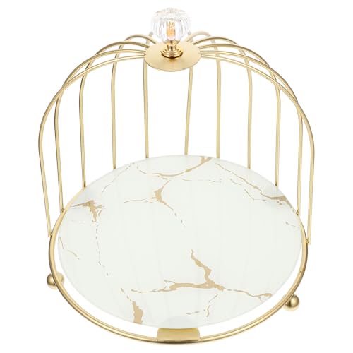 Support à pâtisseries en verre de haute qualité et structure métal dorée - 8