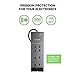 Belkin Power Strip, Belkin Surge Protector - 8 AC Multiple Outlets (3550 Joules) - 6 ft Long Flat Plug Heavy Duty Extension Cord for Home, Office, Travel, Computer Desktop & Phone Charging Brick - Black