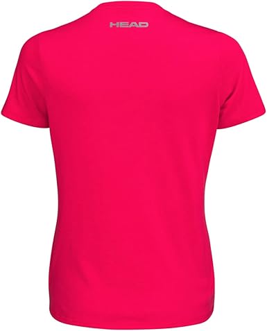 T-shirt HEAD Club Basic Femme – Coupe Col Rond, Manches Courtes – Mélange Polyester/coton – Rouge, Taille XL – Logo HEAD Imprimé