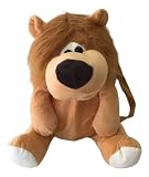Fun365 Mochila Infantil de Pelúcia em Formato de Animais, Bolsa Escolar para Crianças com Designs de Leão, Girafa e Elefante, Acessório Fofo para Meninos e Meninas