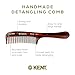 Kent 21T 8 Inch Large Hair Detangling Comb, Wide Teeth for Thick Curly Wavy Hair. Long Hair Detangler Comb For Wet and Dry. Handmade of Quality Cellulose, Saw-Cut Hand Polished, Made in England