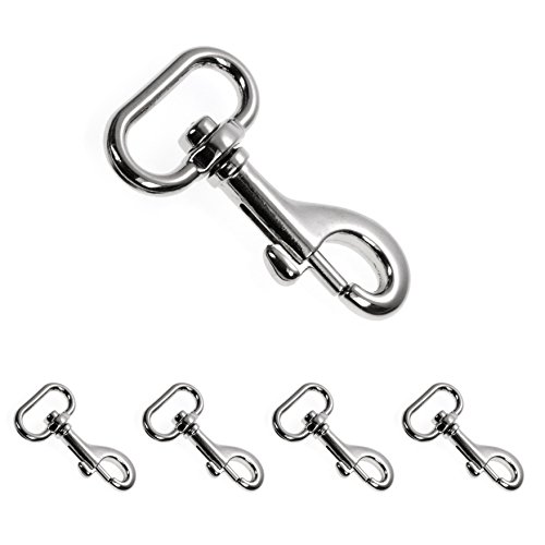 4er Set Karabiner – Haken mit Drehgelenk für Hundehalsband, robuster legierter Stahl – Karabiner 58mm, Verwendung mit Paracord 550 Hundeleine, Karabiner mit Drehkopf, Farbe chrom silber, Marke Ganzoo