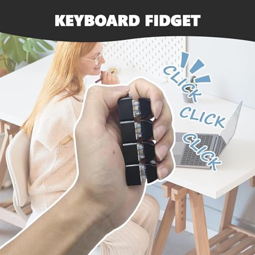 2 Pcs Tastatur Fidget Spielzeug, Tastatur Fidget Toys, Fidgets Keyboard, Clicker Mechanischer Schalter Stressabbau Schlüsselanhänger, für Dekompression Verbrauch Zeit, Clicker Tastenkappe Spielzeug