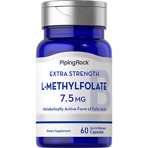 Piping Rock L-Methylfolate 7.5 mg | 60 Capsules | Extra Strength Supplement